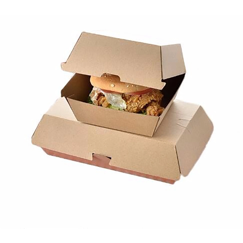 Chicken Burger Boxes, Kraft Paper Hamburger Packaging Box