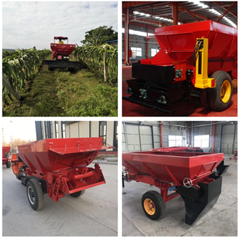 Heavy Powder Spreading Machine Cow Dung Chicken Dung Spreading Equipment Manure Spreader Trailer with Tractor