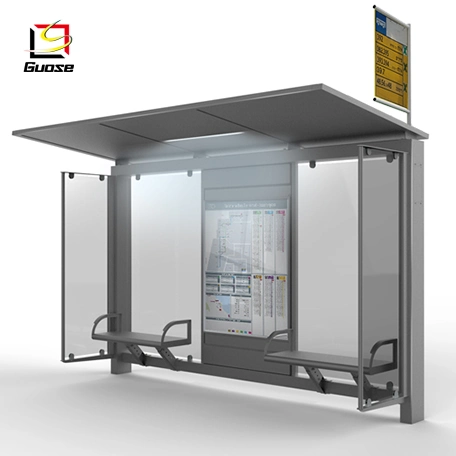 LED Display Outdoor Shelter Rain Shelter Structures Bus Queue Shelter Passenger Shelters Waiting for Shed