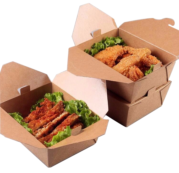 Chicken Burger Boxes, Kraft Paper Hamburger Packaging Box
