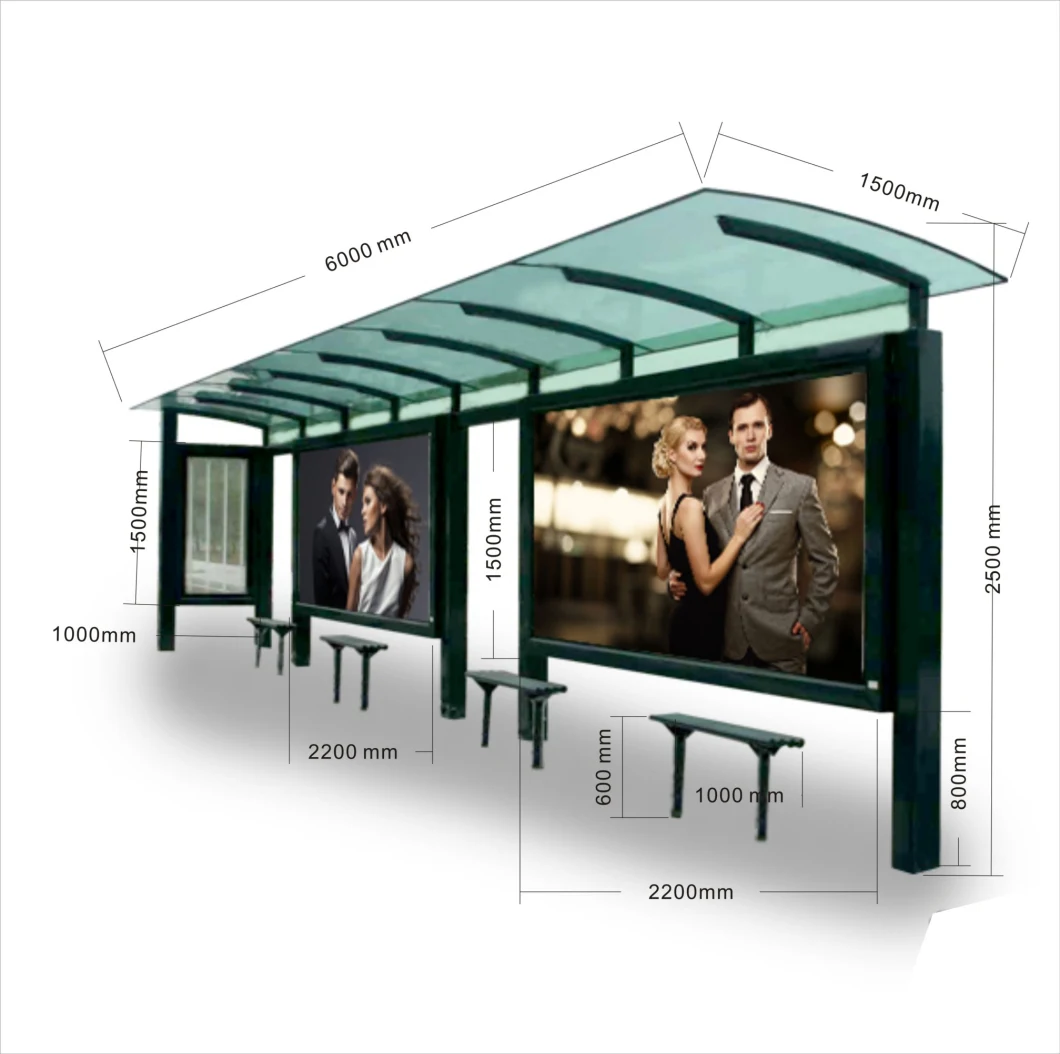 Bus Shelter for Outdoor Furniture Waiting Shelter Advertising Bus Station