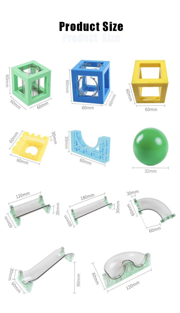 48PCS Plastic Magnetic Marble Maze Race Game Stem Building Construction Marble Run Toys