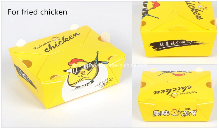 Wholesale Disposable Cardboard Paper Take Away Fried Chicken Packaging Boxes with Custom Logo Printing