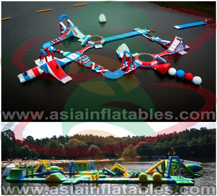 Large Aqua Run Park Jumping Trampoline Water Park Slides for Sale