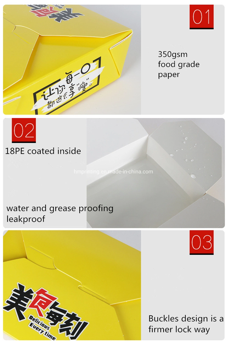 Wholesale Disposable Cardboard Paper Take Away Fried Chicken Packaging Boxes with Custom Logo Printing
