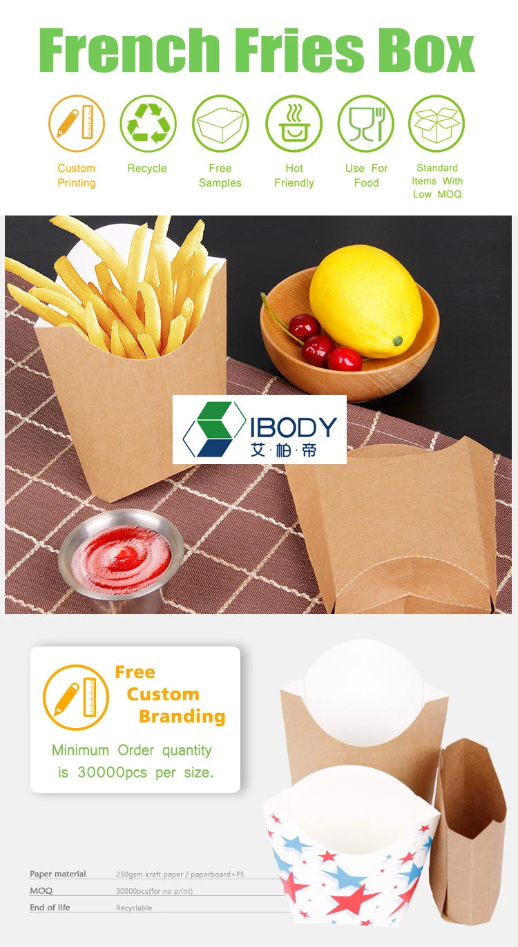 Wholesale Fried Chicken Potato Chips Takeout Boxes Custom Kraft Paper Fast Food Packaging Box