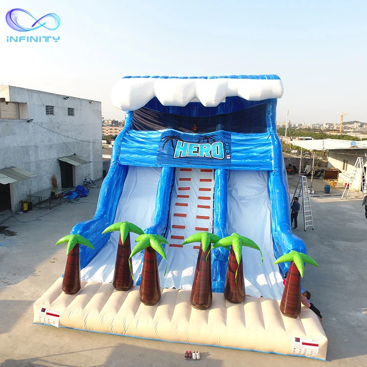 Manufacturer Inflatable Bouncy Climbing Slide Ddouble Lane Inflatable Slip N Slide with Tree