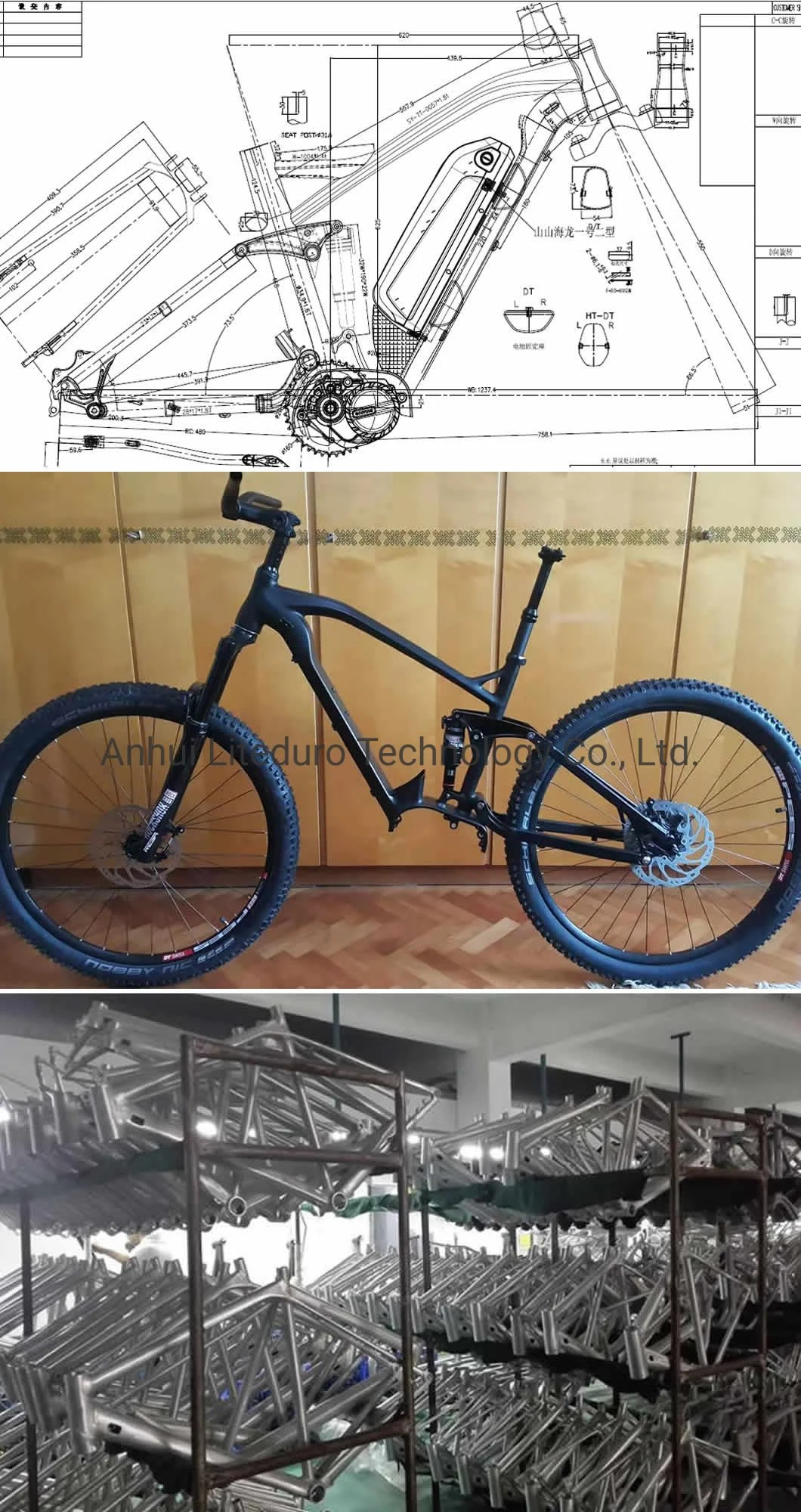 Electric Aluminum Mountain Bike Frame 1000W Enduro Full Suspension Bike
