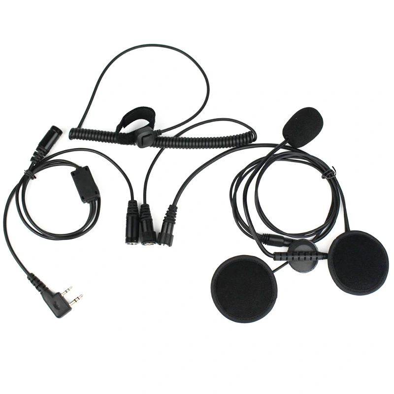 2 Pin Finger Ptt Motorcycle Helmets Earpiece Headset Mic for Baofeng Kenwood Tyt