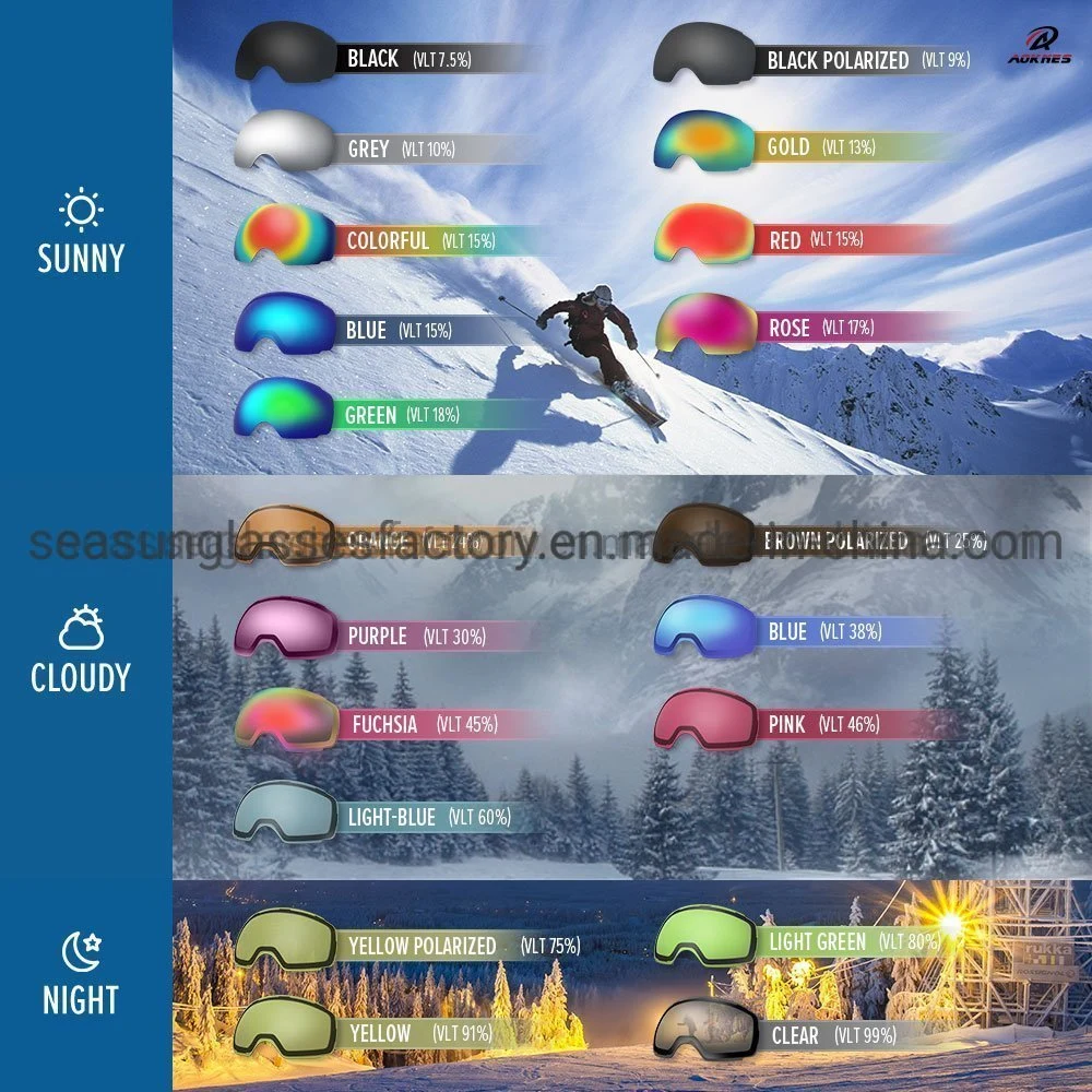 Wholesale Custom Logo Goggles Ski Snow Goggles Magnetic Frameless