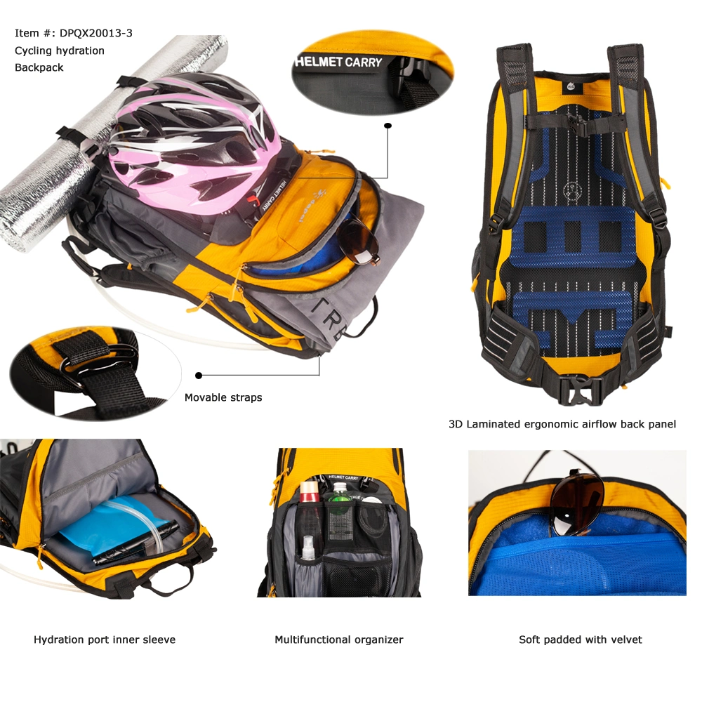 Outdoor Sport Cycling Waterproof Ultralight Outdoor Sports Bicycle Bag Backpack with Helmet Holder and Movable Straps