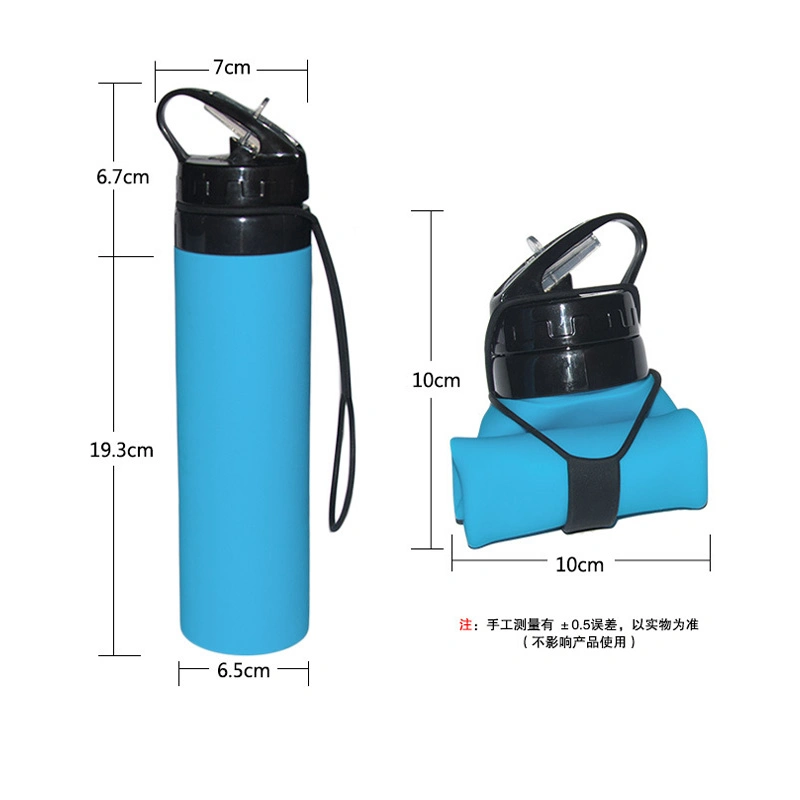 2018 Portable Collapsible Silicone Travel Foldable 500ml/17oz Bike Water Bottle