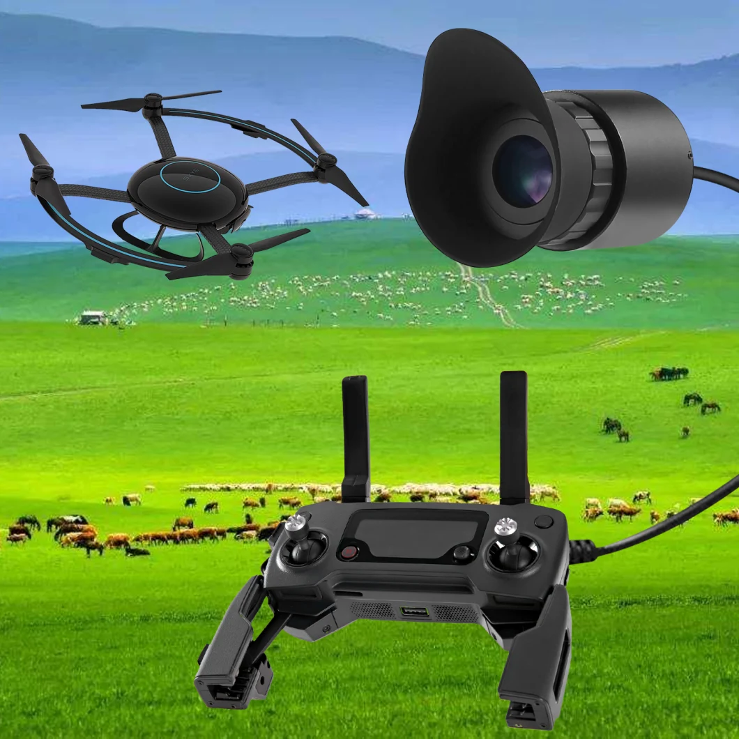 Wearing a Large HD Screen Portable Display for War Hat Helmet Mounted Uav (V760A-5)