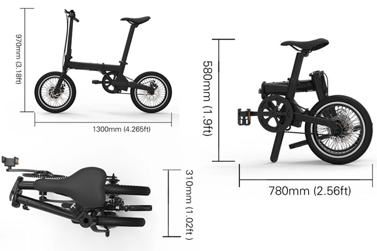 Lightweight 16 Inch 250W Electric Bike Mini Bicycle Folding Electric Bike