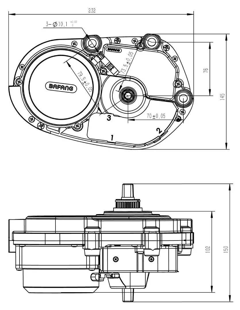 Electric Bike, Electric Bike Motor MID Drive, 250W Electric Motor for Bike with Ce