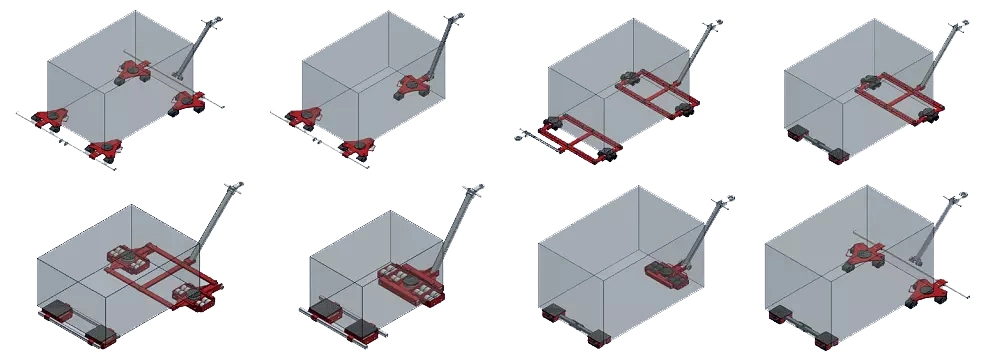 6-15t Heavy Duty Shifting Skate Small Warehouse Cargo Trolley Roller Skate Roller Tank Trolley (SF Series)