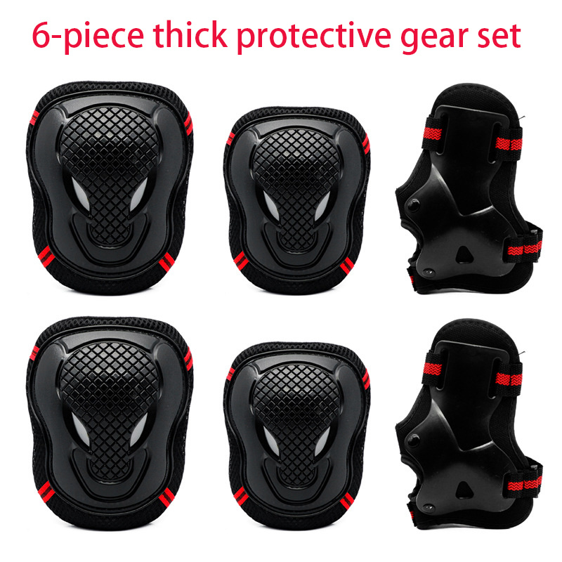 6PCS/Set Elbow Knee Pads Helmet Wristguard Skateboard Roller Skating Protective Gear