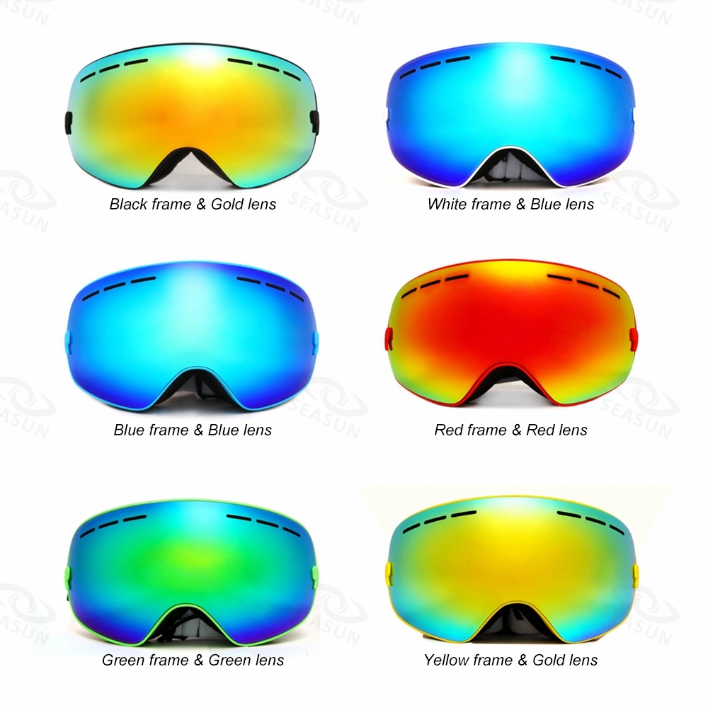 Children & Adult Ski Goggles UV400 Anti-Fog Double Layers Skiing Goggles Snowboard Skating Windproof Sunglasses Skiing Goggles