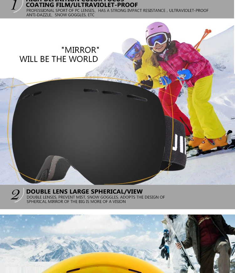 2020 New Super Magnet Adsorption OEM Goggles TPU Matte Color Frame Youngster Ski Goggles