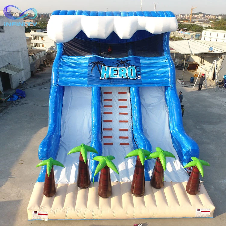 Manufacturer Inflatable Bouncy Climbing Slide Ddouble Lane Inflatable Slip N Slide with Tree