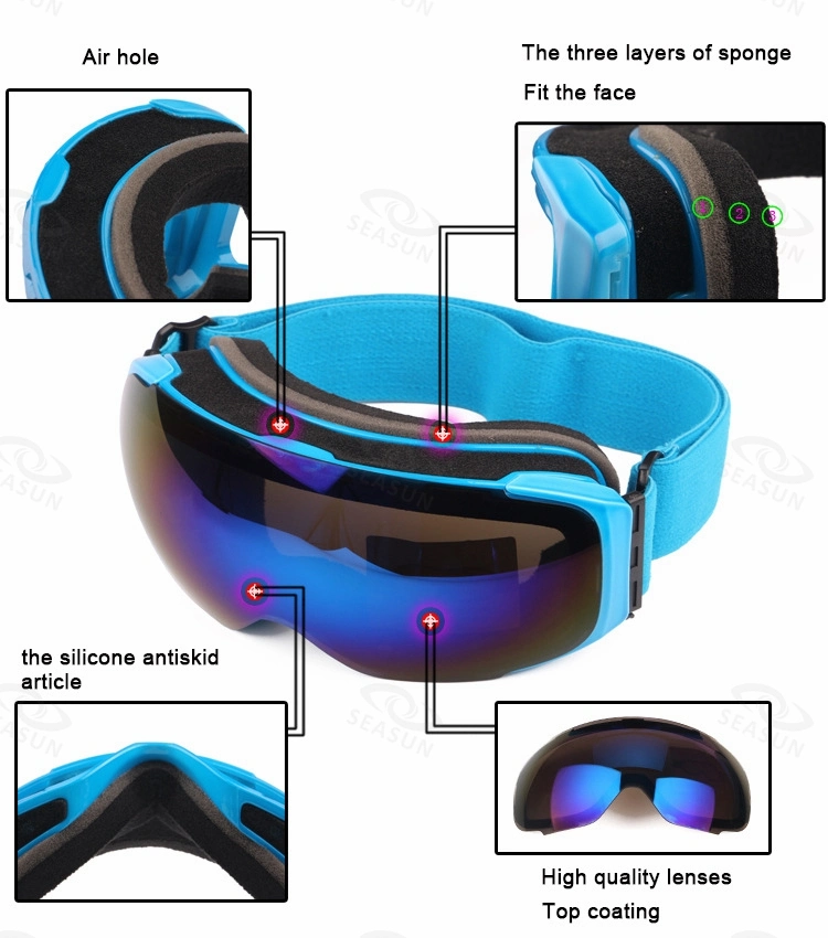 Professional Magneticdesign Winter Sports Snow Goggles Custom Logo Ski Goggles