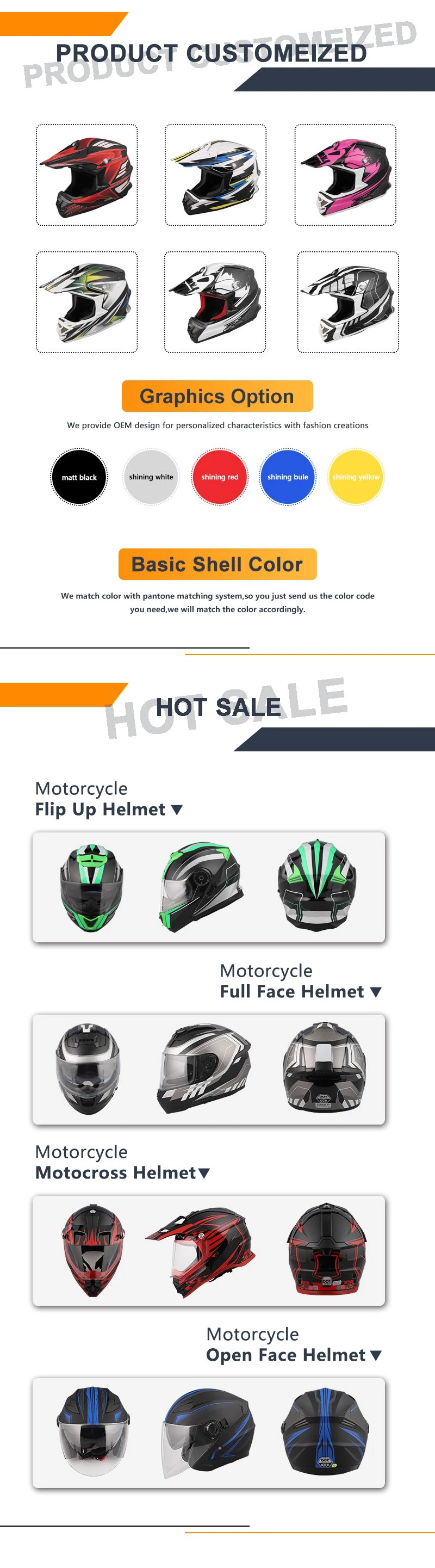 off Road Helmets High Density ABS Material Washable Motor Full Face Helmet Protective