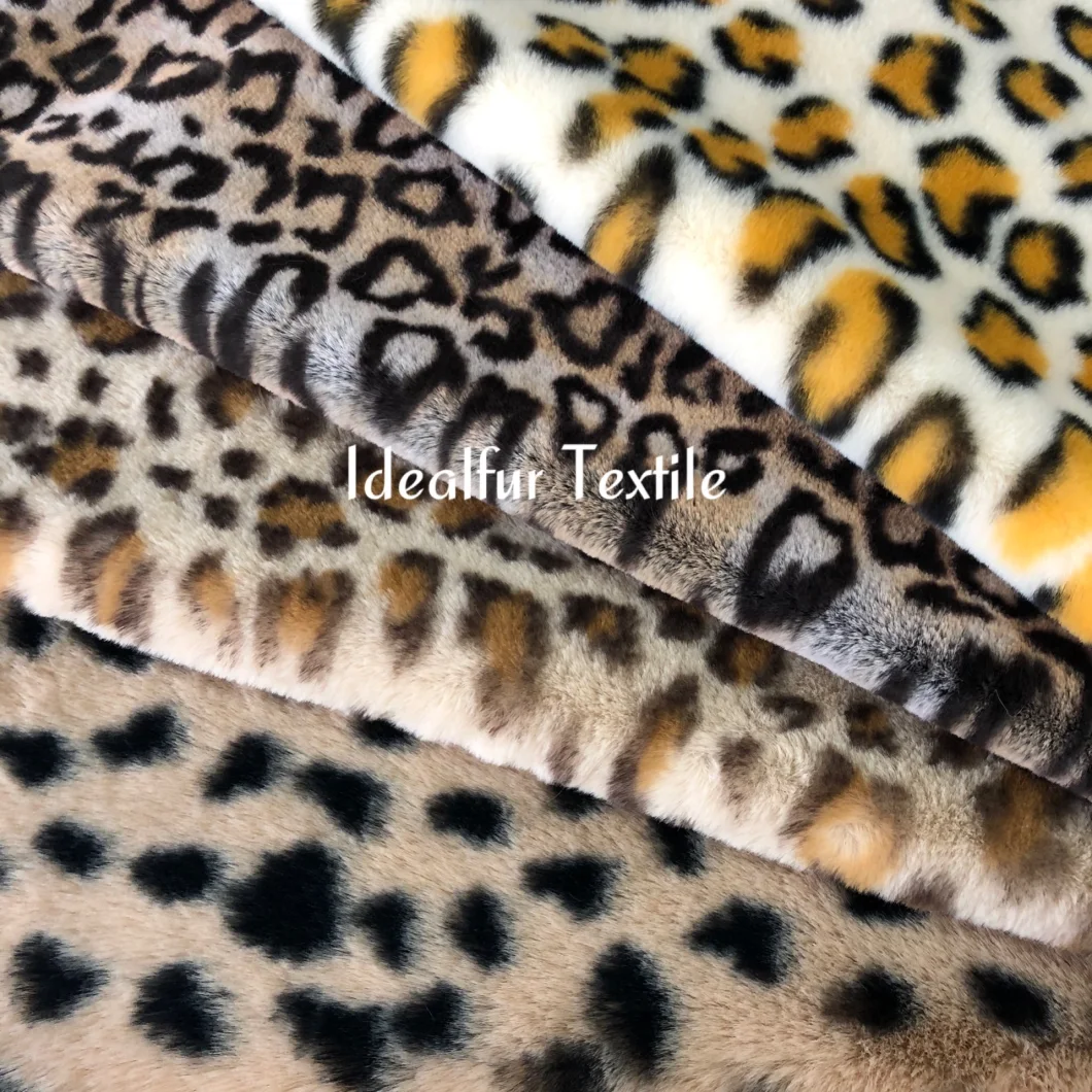 Softy Smooth Leopard Print Fake Rabbit Fur/Tricot Fur