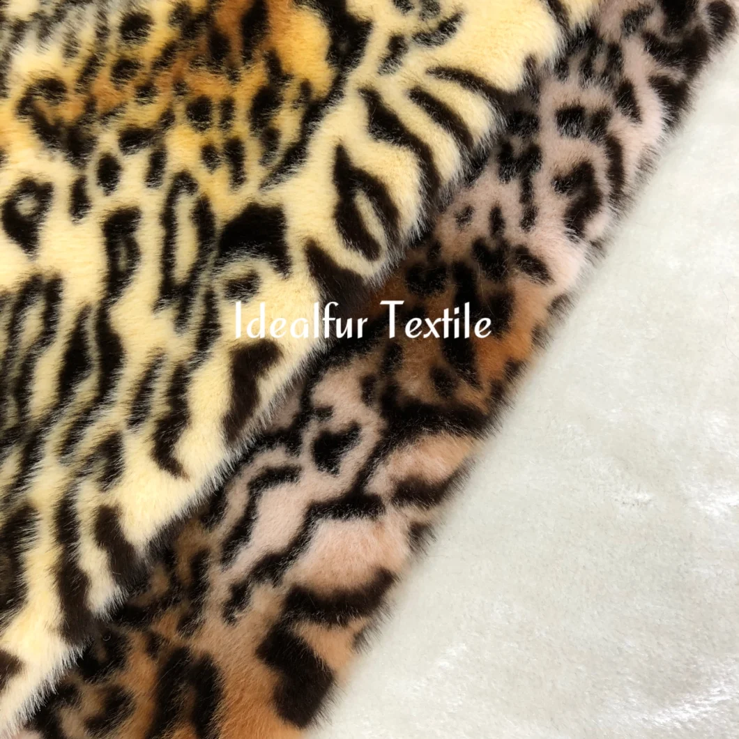 High Quality Tiger Print Soft Tricot Fur/Imitation Animal Fur