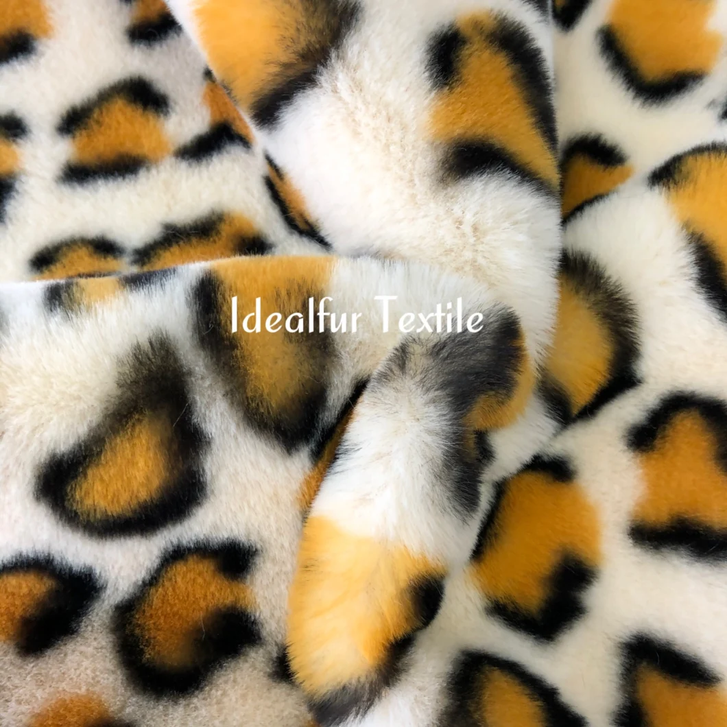 Softy Smooth Leopard Print Fake Rabbit Fur/Tricot Fur