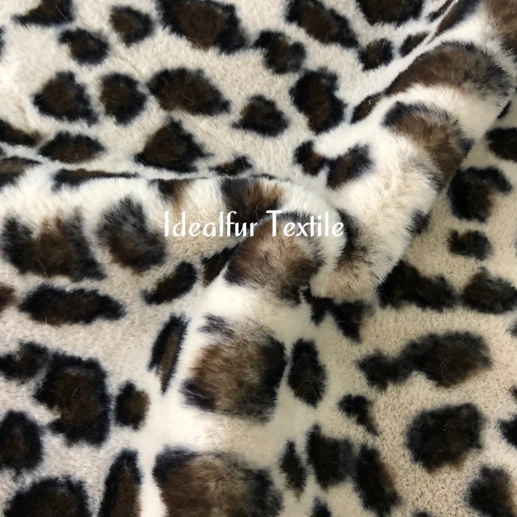 Super Soft Leopard Print Fake Rabbit Fur/Synthetic Fur