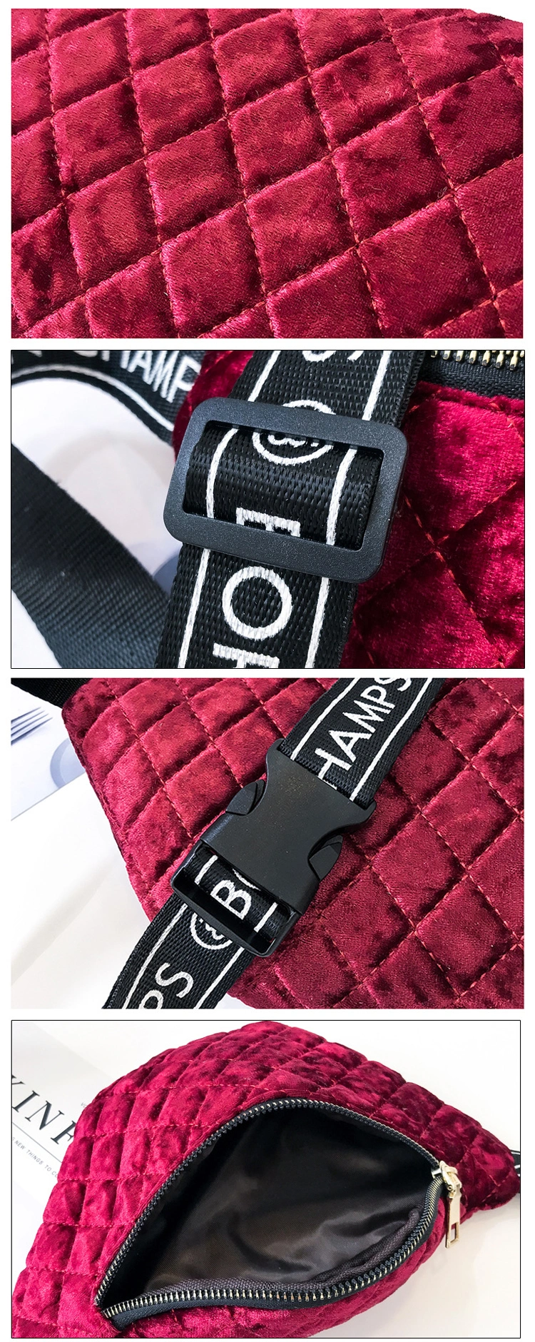2021 Luxury Elegant Fanny Travel Fashion Waist Pack Crossbody Pouch Wallet Womens Utility Fur Winter Fanny Pack Velvet Bum Bags Belt Bag with Zipper