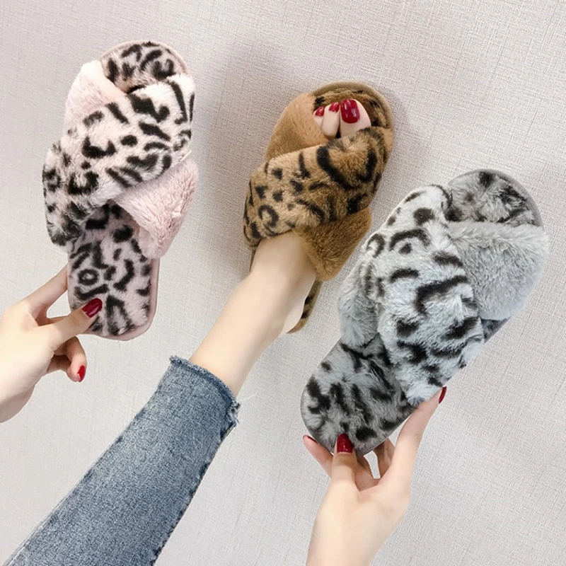 Women's Fashion Raccoon Fur Soft Sandals Wholesale Women Slippers Natural Color Fur Slides