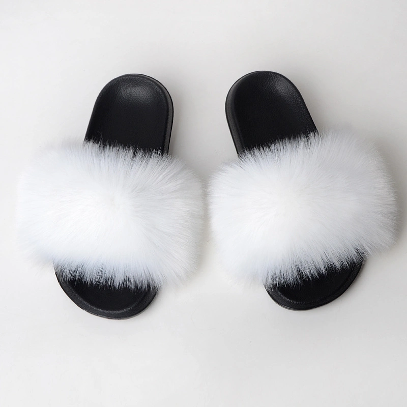 Wholesale Fur Slides Female, Popular Soft Fur Slippers Women, Multicolor Fur Sandals Women