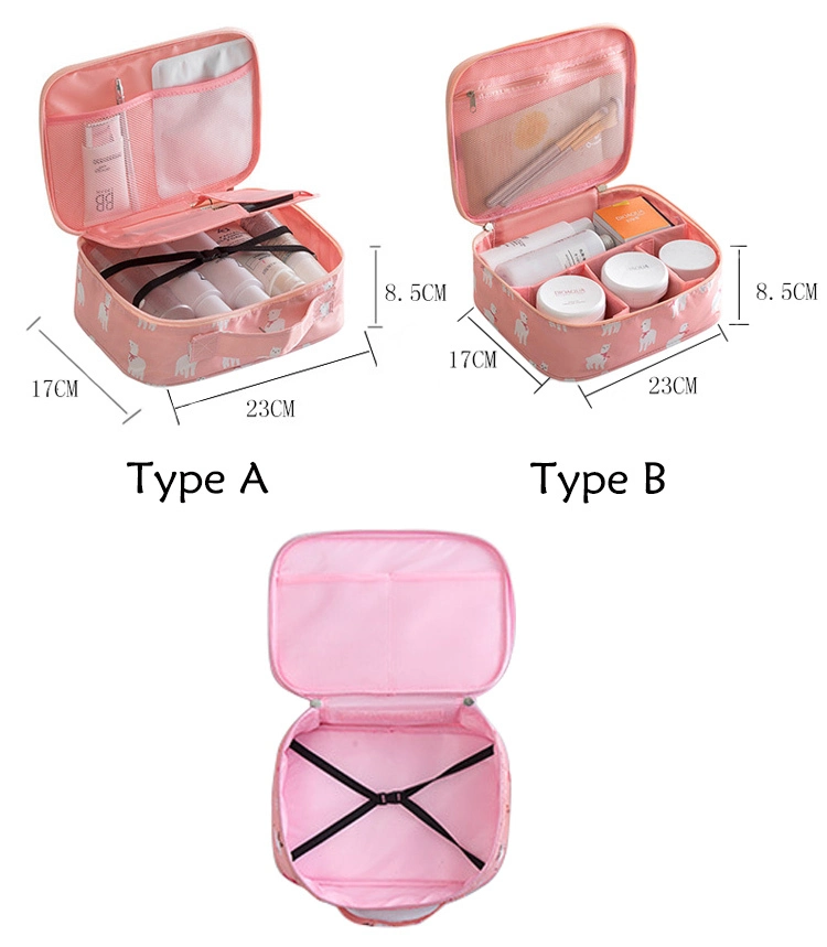 Nylon Cosmetic Bags with Quality Zipper Single Layer Travel Makeup Bags