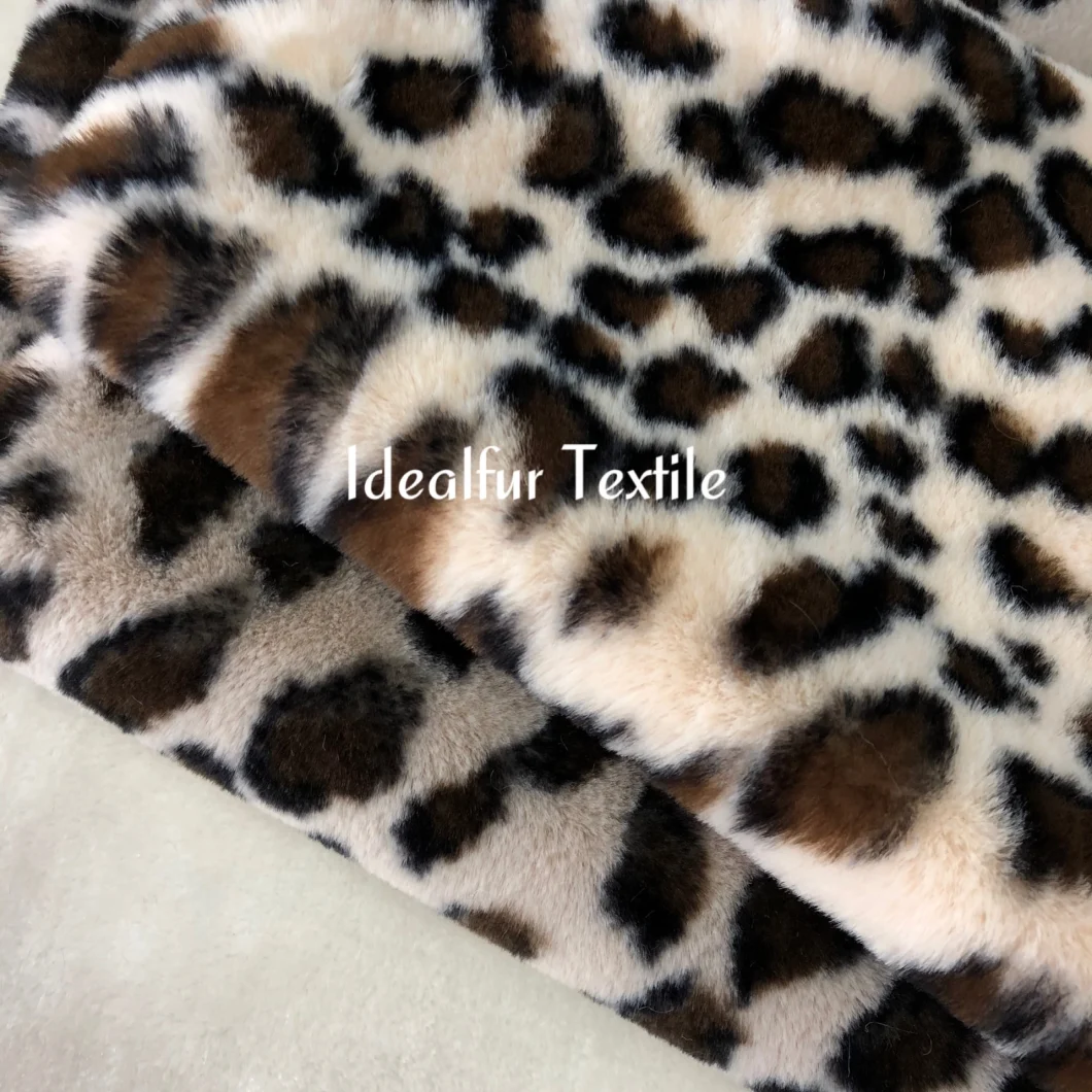 Super Soft Leopard Print Fake Rabbit Fur/Synthetic Fur