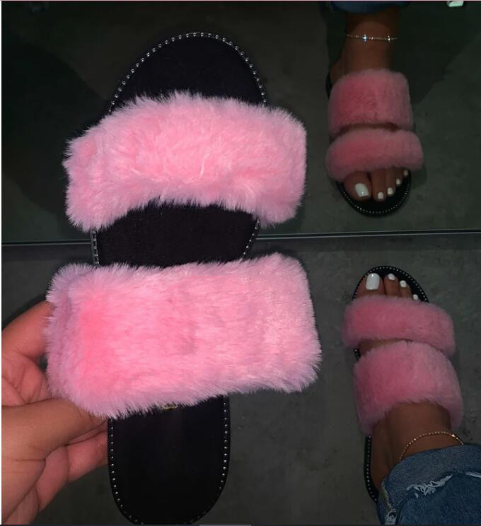 Wholesale Fur Slides for Women Ladies Sandals Factory Wholesale Slippers