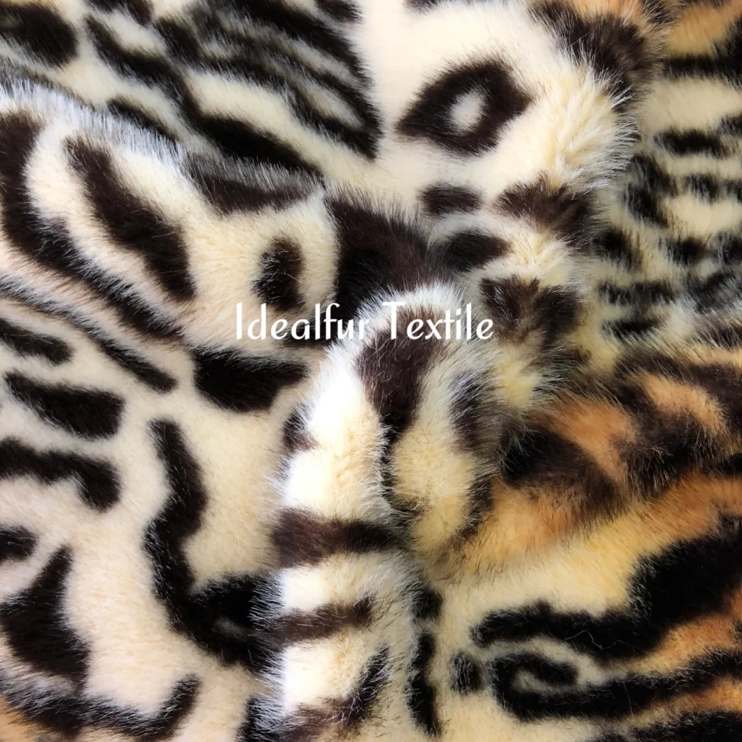 High Quality Tiger Print Soft Tricot Fur/Imitation Animal Fur