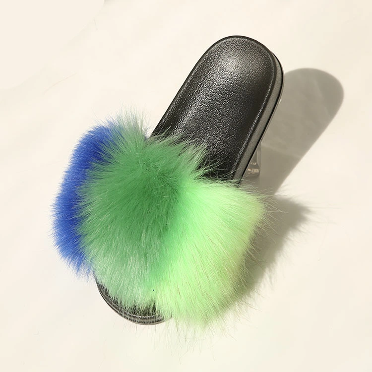 2020 Wholesale Fur Slippers, Fur Slides for Women Ladies, Fur Sandals Shoes for Lady