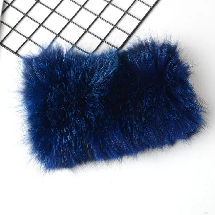 Women Winter Capless Scarf Neck Collar Warm Tighten Cold Belt Real Fox Fur Hat