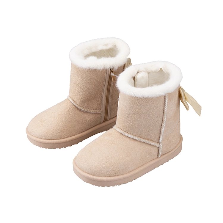 Wholesale Price Suede MID-Half Girls Winter Warm Fur Boots
