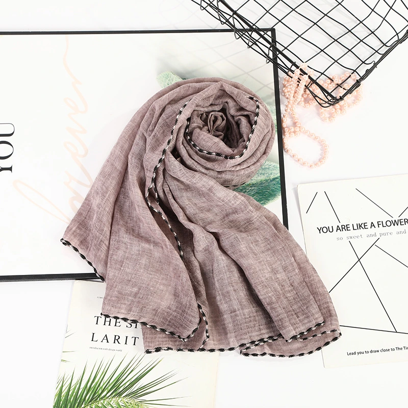 New Cotton Linen Scarf Solid Color Monochrome Candy Colored Silk Femme Scarf Women Gift Scarf