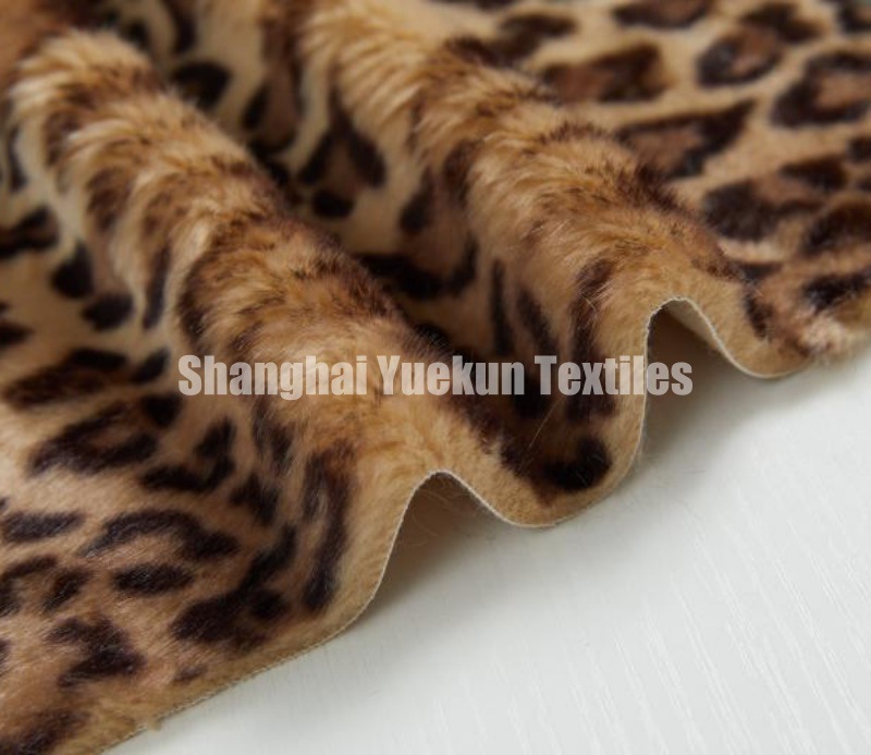 Leopard Print Faux Fur Short Pile Plush Fake Fur Artificial Fur