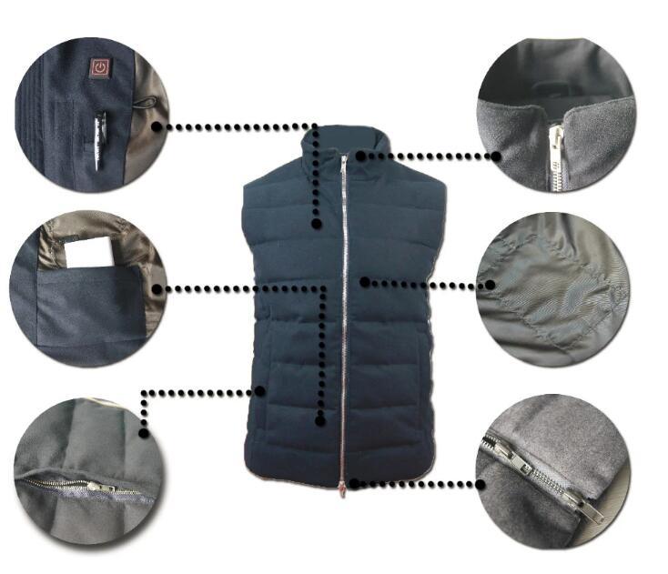 Womens USB Battery Heated Padded Vest, Chaleco Caliente, Woolen Outer Shell Vest for Hunting