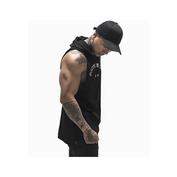 New Arrival 2019 Men's Hotsell Wholesale Gym Vest with Hood; Vest Gym for Men with Hood