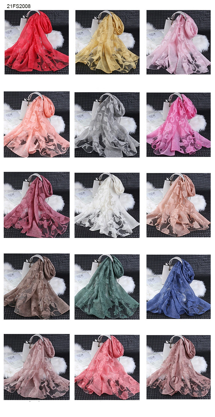 Organza Translucent Scarf High Quality Lace Fashion Scarves Women Shawl Scarf Hijab