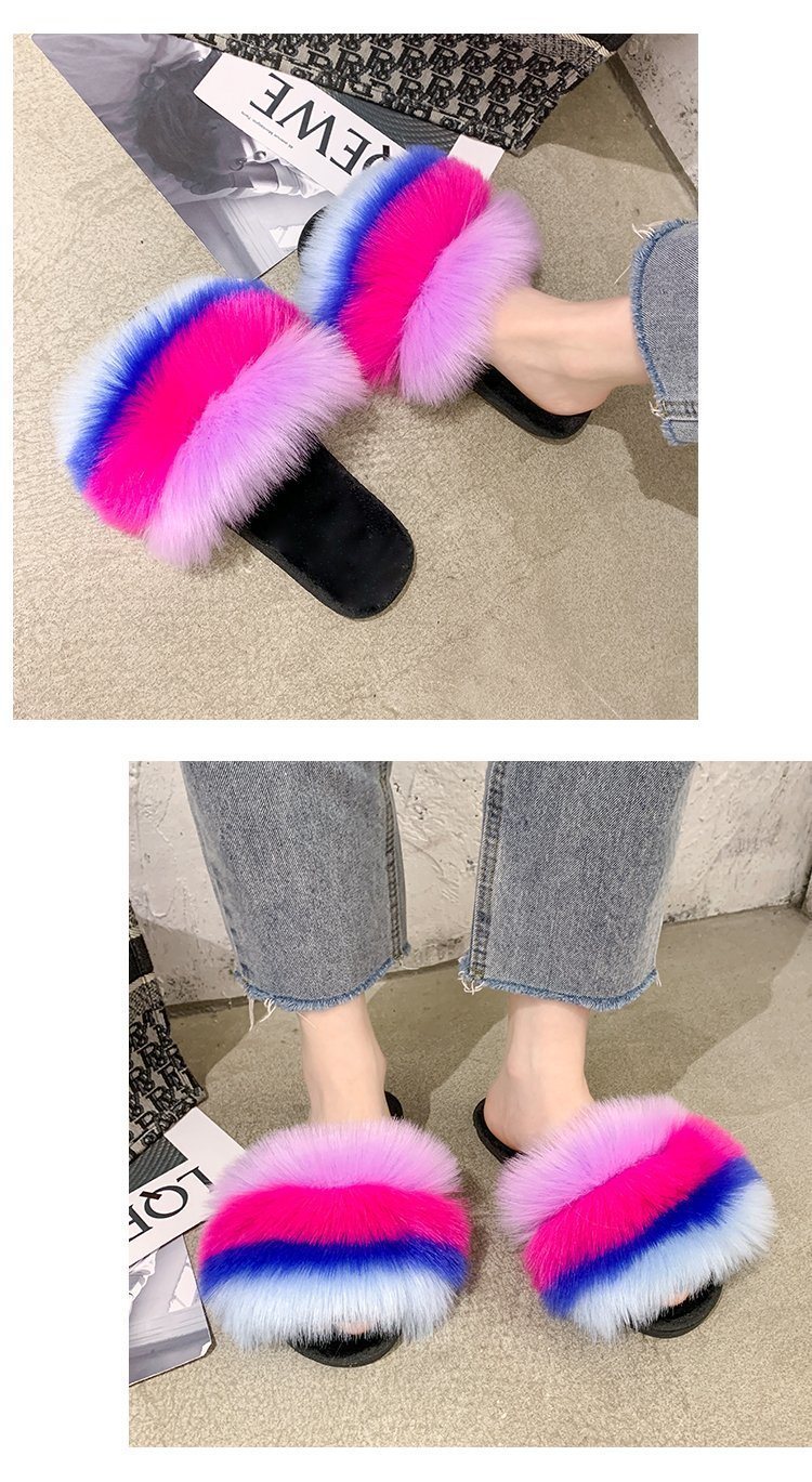 Wholesale Fashion Fur Filp-Flop, Flurry Fur Slippers, Cheap Women Slides Sandals