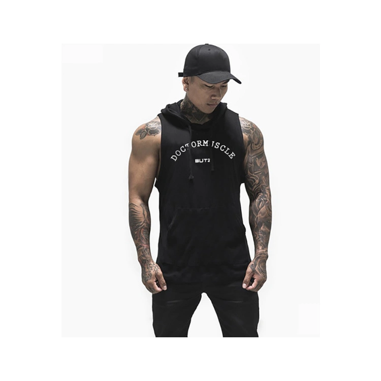 New Arrival 2019 Men's Hotsell Wholesale Gym Vest with Hood; Vest Gym for Men with Hood