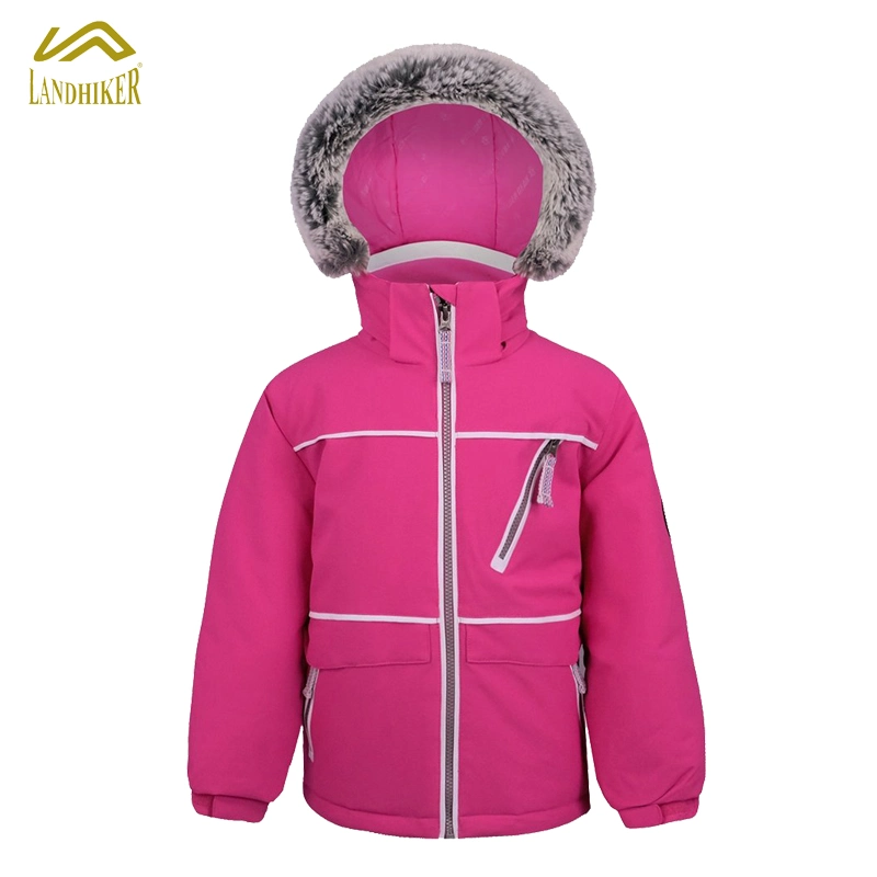 Girls' Hoodie Winter Ski Wear Children Hooded Outdoor Jacket with Fur