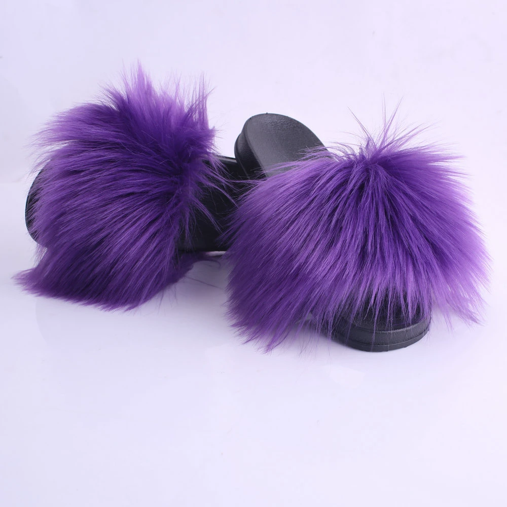 High Heel Fur Slippers, Wholesale Fur Slides, Women Fashion Slippers