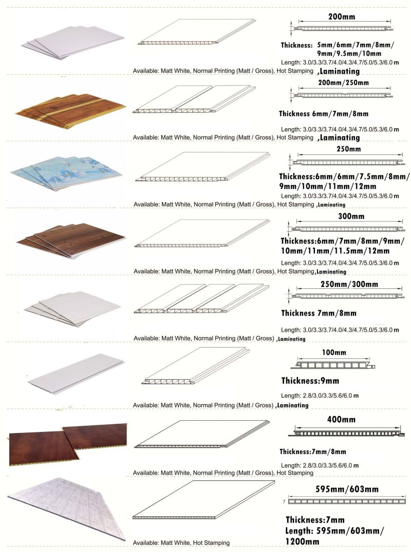 9mm Thickness PVC Ceiling Panels Cielo Falso De PVC